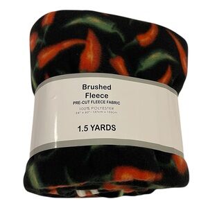 Chili Pepper Brushed Fleece Fabric – 1.5 Yards – Pre-Cut Polyester